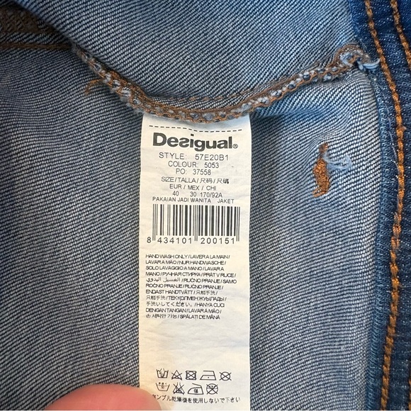 Desigual Denim Jacket with Vibrant Embroidery - Picture 11 of 14